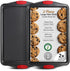 Baking Sheet Set, 2-Piece Large Cookie Sheet with Silicone Handles, BPA Free Nonstick Steel Baking Pans for Oven