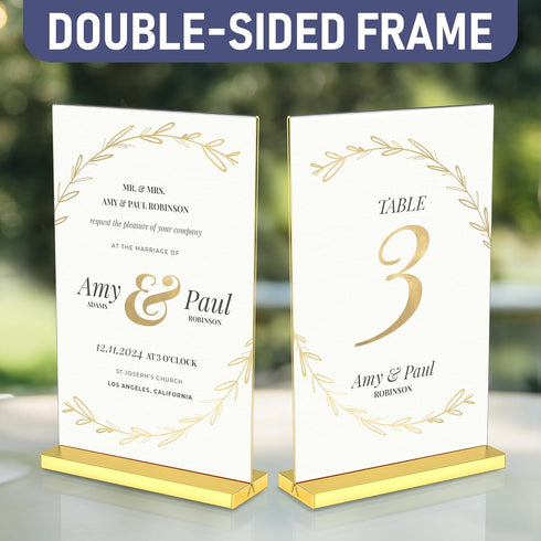 5x7 6 pack, Luxurious Acrylic Gold Frames, Stunning Photo Displays, Enhance Your Event Ambience with Exquisite Gold