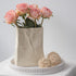 8 Inch Relexome Paper Bag Vase Crinkle Wide Ceramic Flower Vase Cream White Boho Wabi-Sabi Vases, Cute Home Office