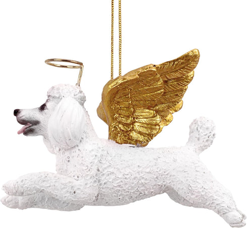 ANGEL ORNAMENT WHITE POODLE