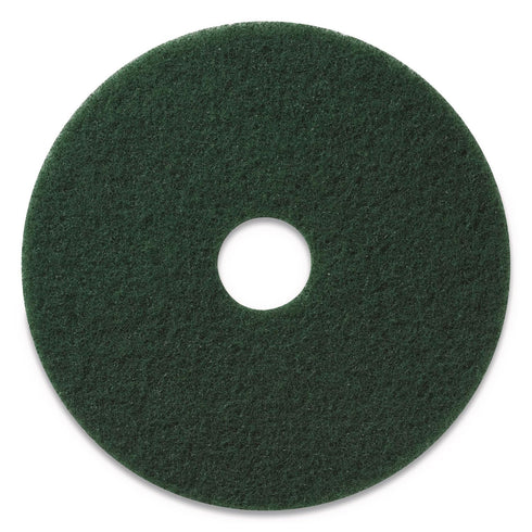 Americo Green Scrub Floor Pad, 17" Diameter, 3.25" Center Hole, 5 Pads/Case,
