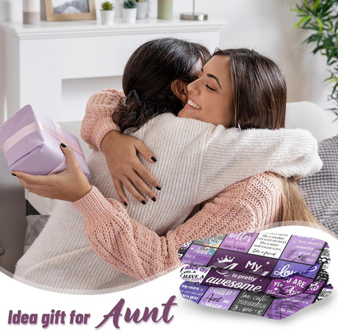 60"X50" Aunt Gifts, Auntie Gift Ideas, Gifts for Aunt from Niece/Nephew, Auntie Birthday Gift, Soft Throw Blankets