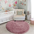 6Ft Blush Round Rug for Bedroom, Fluffy Fuzzy Plush Circle Area Rugs for Baby Kids Room Decor Aesthetic, Shaggy