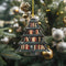 NGHYANNA NGHYANA Wooden Christmas Tree Ornament with Bookshelf Design 4 Inch Hanging Decoration