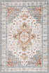Moynesa Ultra-Thin Washable Entryway Rug 2x3, Small Non Slip Kitchen Rugs for Indoor Vintage Throw Mat, Beige/Gold