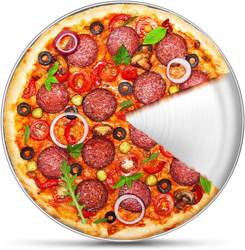 P&P CHEF 12 Inch Round Pizza Pan, Stainless Steel Baking Tray, Non-toxic & Healthy, Oven & Dishwasher Safe for Home,