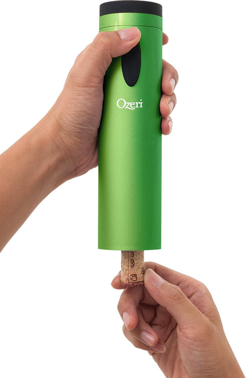 Ozeri Fascina Electric Wine Bottle Opener and Corkscrew in Lime Green, Perfect for Home and Kitchen Use