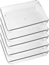 ihomecooker 5 Pack Clear Plastic Drawer Organizer Tray, 6" X 9" for Cutlery, Utensils, Makeup