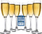 Volarium Champagne Flutes Set of 6, Elegant Crystal Glasses for Sparkling Wine, Perfect for Christmas, Weddings,