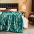 NEWCOSPLAY Super Soft Faux Fur Blanket Twin Size Tie-dye Light Teal Sherpa