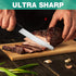 HAUSHOF Set of 8 Serrated Steak Knives, Premium Stainless Steel with Gift Box, Black Handle
