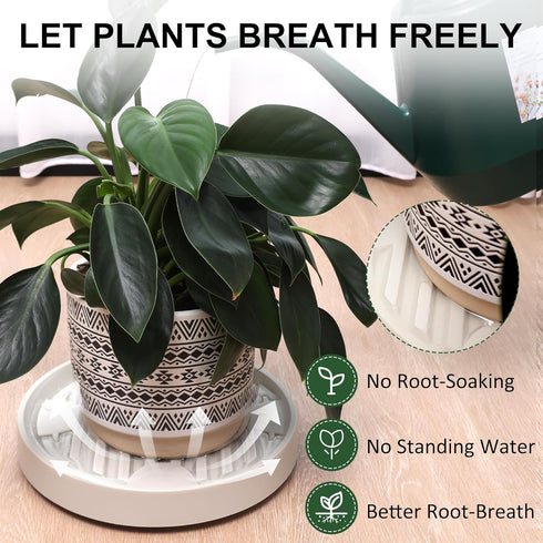 9.8Inch 4 2Pack Plant Caddy with Hidden Wheels, Rolling Plants Stand with Wheel, Invisible Casters, Indoor Plant