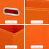 Set of 3 Fabric Cubby Storage Bins, 13x13x13 Inches, Foldable Organizer Bins with Dual Handles, Orange