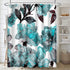 Emvency Aqua Shower Curtain - Blue Flower Floral Teal Pattern with Roses, Waterproof Polyester Fabric 72 x 72 inches