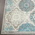 Home Dynamix Boho Andorra Transitional Damask Area Rug, Grey/Blue, 2'7"x4'7"