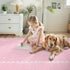 5x7 GarveeHome Scalloped Bow Rug for Living Room, Solid Pink Rug for Dorm, Washable Rugs Soft Low Pile Non Slip