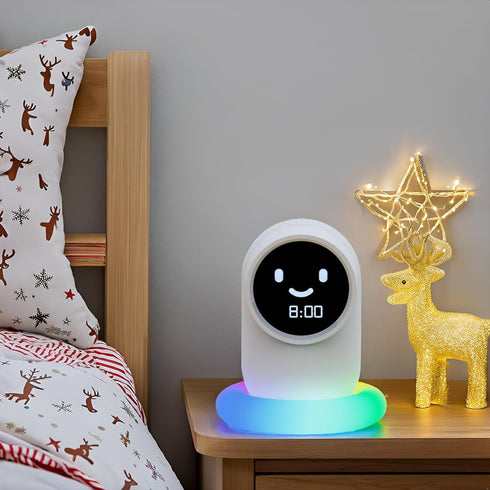 Snooze, Alarm Clock, Ok to Wake Clock,Alarm Clock with LED Colorful, Sound Machine, Sleep Sounds, Nap Time,Clock as