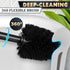 Set Black Toilet Brush and Holder - Scratch Resistant Black Toilet Bowl Brush and Holder with Soft Bristles Replaceable
