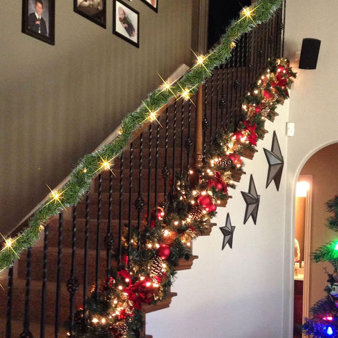 14.8 50 Nerosun FT Artificial Christmas Garland, Pre-Lit LED Mini String Lights Battery Operated Xmas Garland for Home