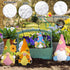 Poen 6 Sets Ready to Paint Your Own Ceramic Gnome Statues Spring DIY Unpainted Ceramics Gnome Figurines Kit Spring