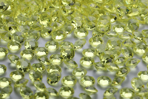 2000 pcs/Pack Wedding Table Scatter Confetti Crystals Acrylic Diamonds 8 mm Rhinestones for Decorations (Light Yellow)