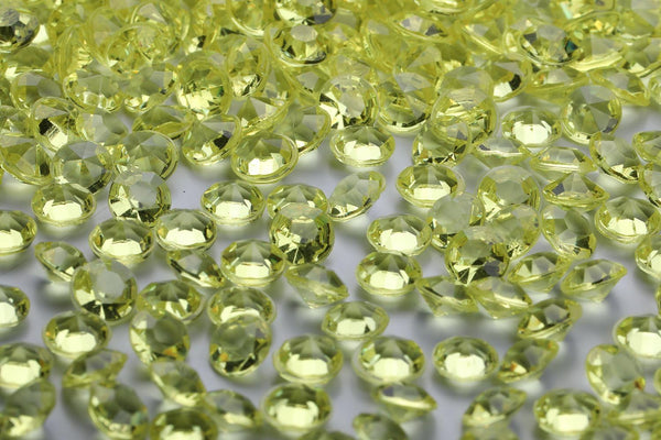 2000 pcs/Pack Wedding Table Scatter Confetti Crystals Acrylic Diamonds 8 mm Rhinestones for Decorations (Light Yellow)