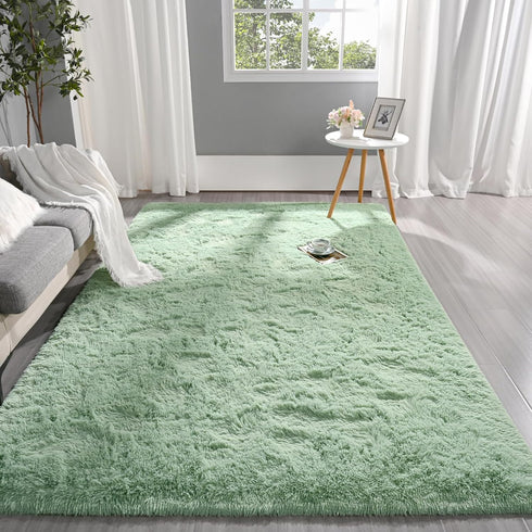 Pettop 3x5 Fluffy Sage Green Area Rug for Bedroom Living Room, Feet Soft Plush Fuzzy Rugs for Girls Kids Boys, Non-Slip