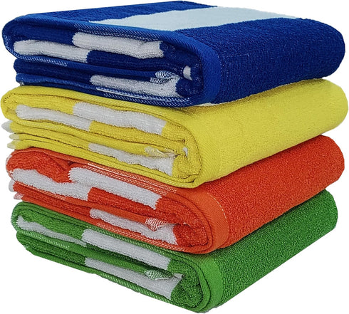BolBom*S 100% Set 30"x60" Pack 4 Cotton Luxury Bath Towel - Soft & Absorbent Quick-Dry Towels for Bathroom, Spa, Beach