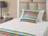 Lunarable Ethnic Bed Runner Set - Doodle Style Colorful Stripes with Circles, Decorative Bedding Scarf & Pillow Sham