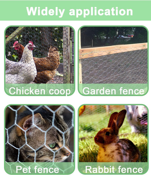 16.5 590 1 inch vensovo Garden Poultry Black Chicken Wire - '' '' Chicken Wire for Crafts, Garden Fence Animal Barrier
