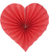 Red Heart Valentines Party Hanging Decorations, 6pc Paper Fans for Wedding Anniversary Bachelorette Baby Shower