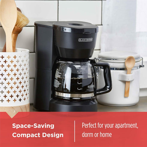 5-Cup DCM600B BLACK+DECKER Coffeemaker, Black