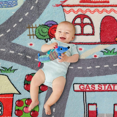 LIVEBOX Kids Rug 3'x5' Car Rug Play Mat for Playing Cars, City Life Educational Carpet for Children
