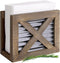 Autumn Alley Wooden Napkin Holder - Classic Barn Door Design with Galvanized Metal - Rustic Farmhouse Kitchen Décor