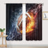 Cinbloo American Football Curtains Sheer Rod Pocket Wall Decor for Kids, Teens Bedroom, Water Flame Football Art