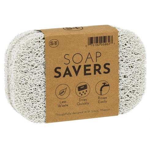 S&T INC. Bar Soap Holder for Kitchen & Bathroom, 4 Pack, White, 2.9 x 4.4 inches