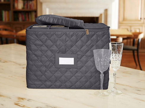 Covermates Keepsakes Adjustable Glassware Storage with Padded Protection and ID Window