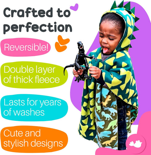 Cozy Birdy Boutique Car Seat Poncho for Kids Safe to Use Over Seat Belts Reversible Warm and Blanket Easy on Easy Off