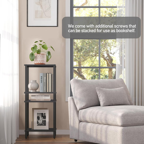 2-Tier TB01BMK034 TUTOTAK End Table, Side Table, Nightstand, Storage Shelf, Sofa Side Table for Small Space, Living