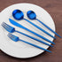 SHARECOOK Matte Blue Silverware Set, 20-Piece Stainless Steel Satin Finish Flatware Set for 4