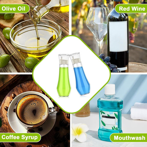 BTIFU 8.8 oz Countertop Glass Mouthwash Dispenser for Bathroom, Refillable Mouthwash Container With Lid Cup, Small