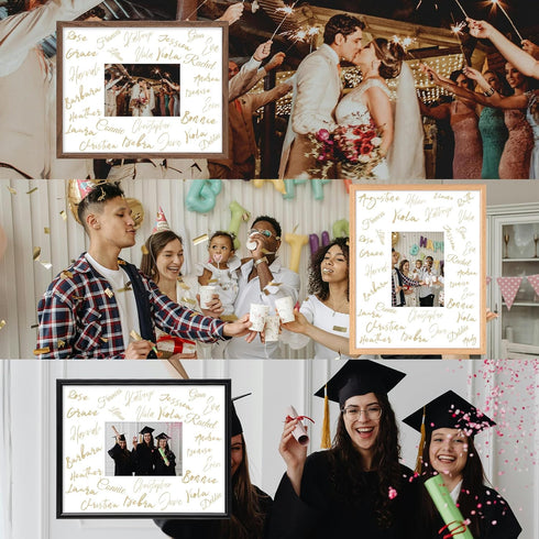 16x20 8x10 Axeman Signature Picture Frame with White Mat Wedding Guest Book Alternative, Wall Hanging Photo Frame