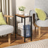 Narrow Side Table, Skinny End Tables with Magazine Holder, Small Sofa Table for Small Spaces, Space-Saving Design, Slim