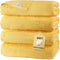 SEMAXE 4 Piece Yellow Bath Towel Set for Bathroom, 100% Cotton Bath