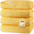 SEMAXE 4 Piece Yellow Bath Towel Set for Bathroom, 100% Cotton Bath
