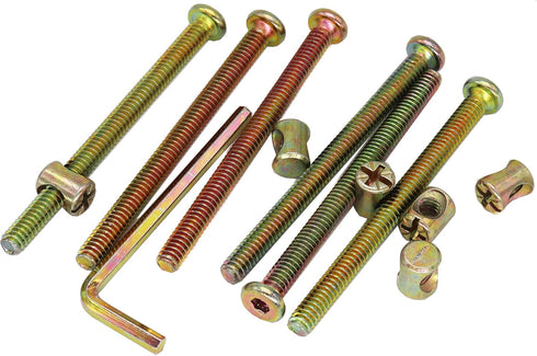 cSeao 12-Pack 1/4-20 Inch (3 Inch) Baby Bed Crib Bolts Hardware Replacement Parts, Socket Cap Bolts Barrel Nuts