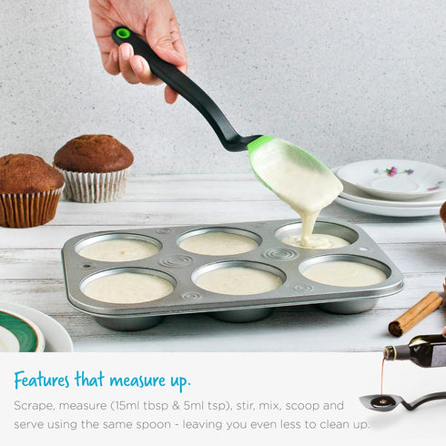 Dreamfarm Supoon Non-Stick Spoon - Sit-Up Silicone Scraping, Serving, Cooking, 11" Yellow