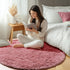 5ft, ONASAR Blush Round Area Rugs Soft Bedroom Circle Rug Mats for Kids Girls Teen Room, Fluffy Plush Shaggy Carpet