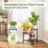 NQW 3 Tier Metal Plant Stand Indoor Outdoor, Corner Tall Plant Shelf for Multiple Plants, Foldable Heavy Duty Plant