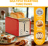 Simple Deluxe 2-Slice Toaster, Red, 6 Browning Settings, 3 Functions, Extra Wide Slot & Removable Crumb Tray